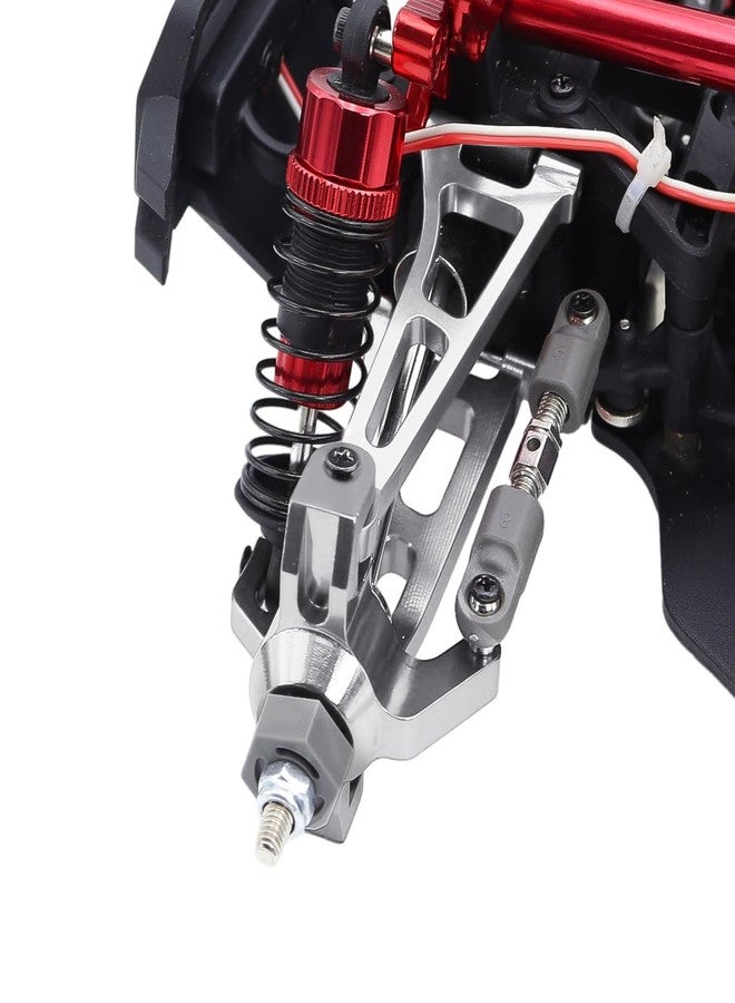FACCNOY Mjx 14210 14209 H14BM Metal Steering Cup Upper Lower Swing Arm Set Shock Tower Bracket Body Post RC Car Upgrade Spare Part (Silver) - Image 2